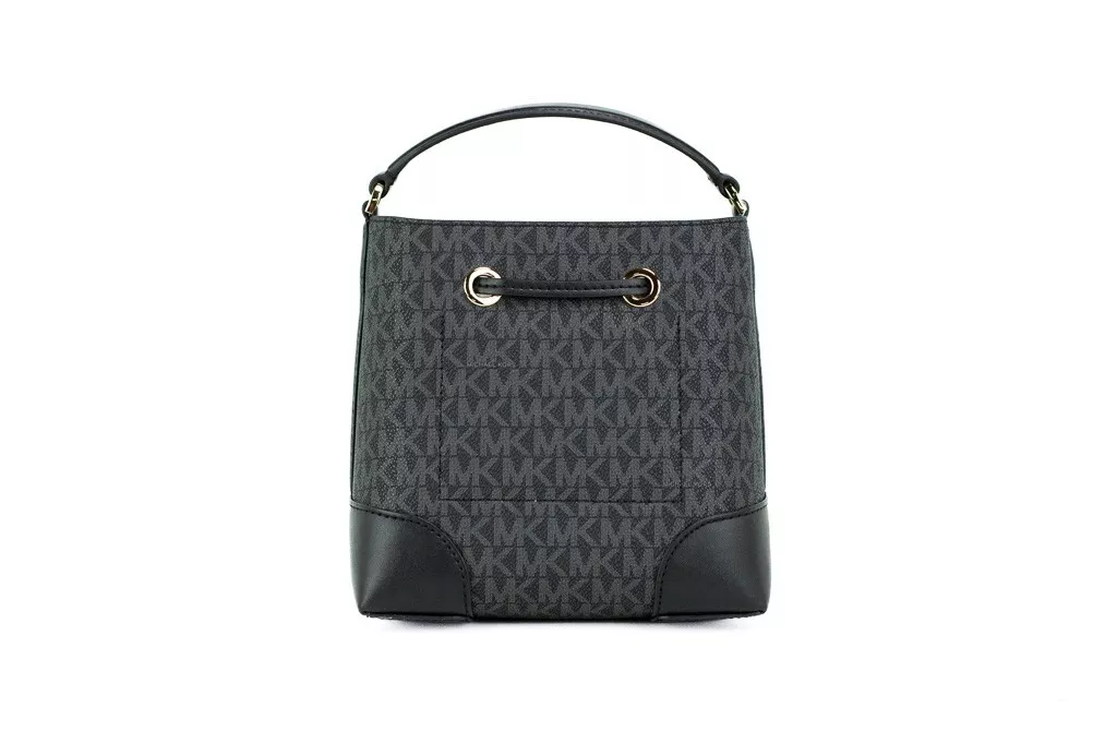 Michael Kors Mercer Small Black Signature Bucket Crossbody Bag